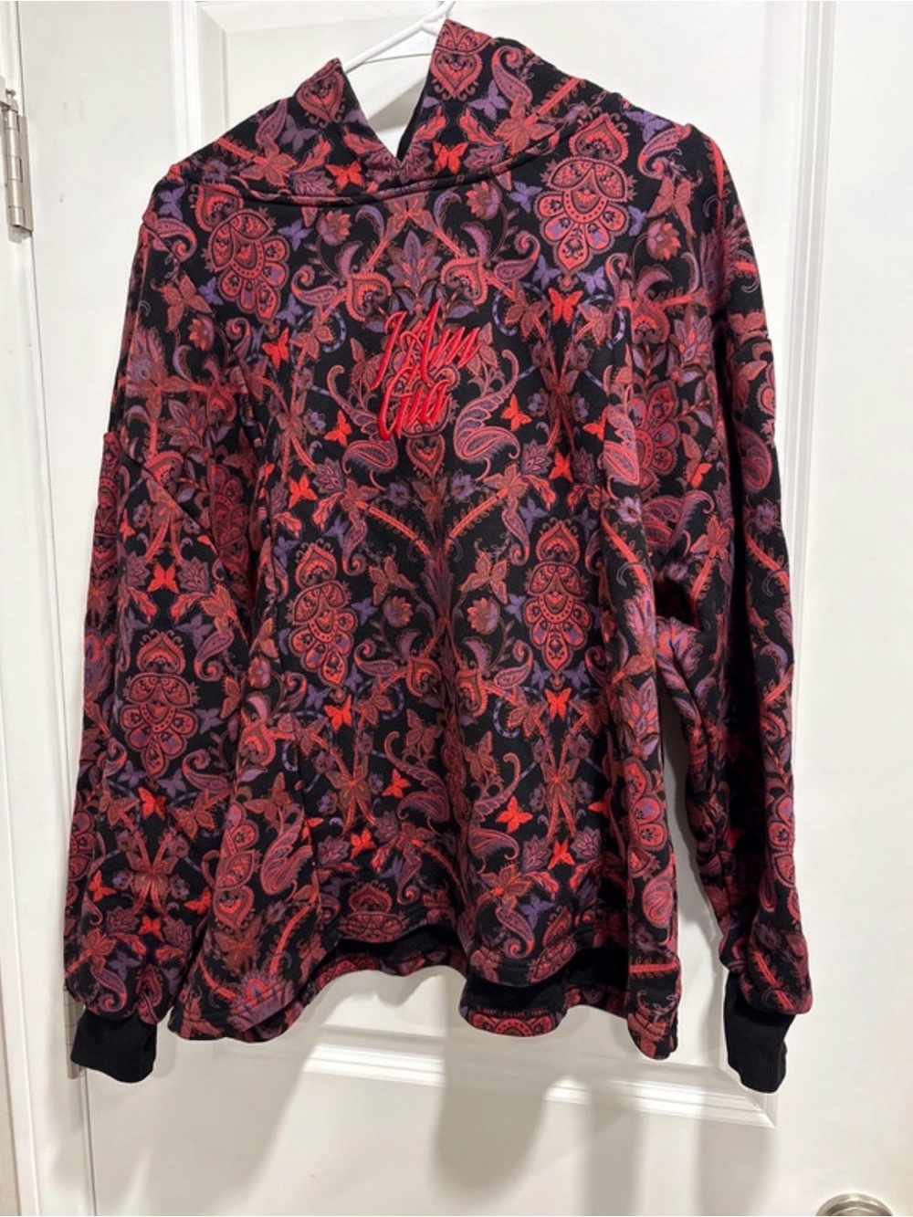 I am GIA Red & Purple Hooded Jacket